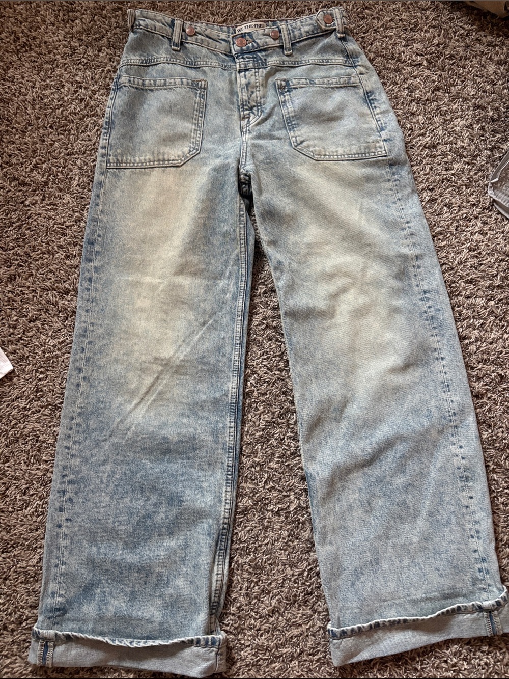 We The Free Light Blue Wide-Leg Jeans